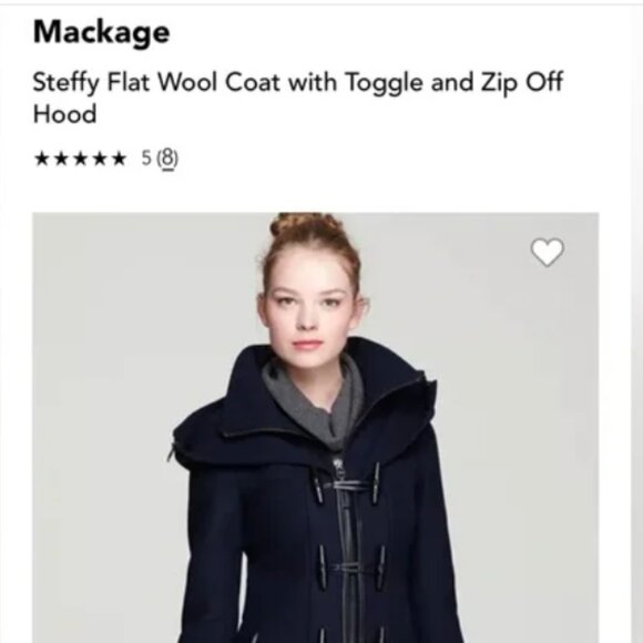 Mackage Steffy flat black wool coat with toggle closures Size XS - Picture 12 of 15